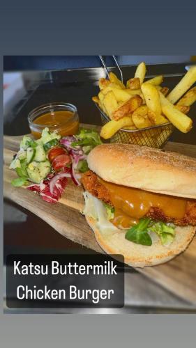 a sandwich and fries and a salad and a sandwich and french fries at The Six Bells in Rochester