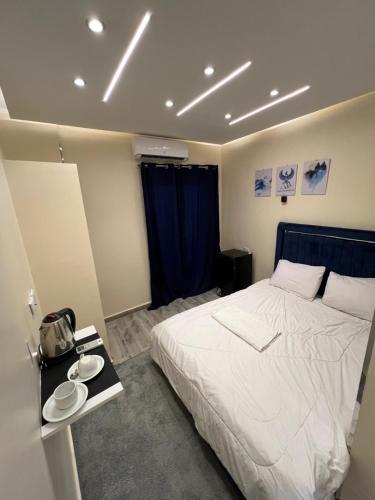 Una cama o camas en una habitación de Moses Pyramids Inn
