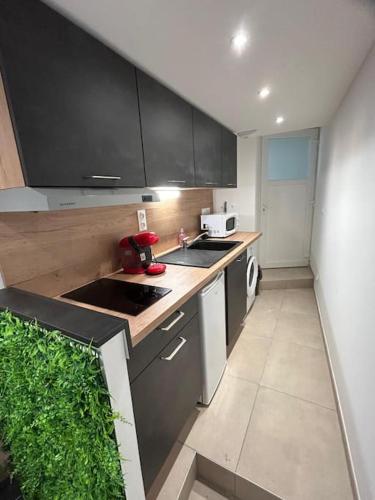 Dapur atau dapur kecil di Studio chez Mumu