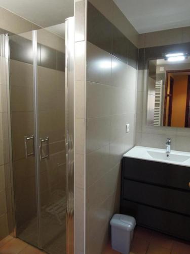 une salle de bain avec douche et lavabo dans l'établissement L' erable aux esperifes, à Vidauban