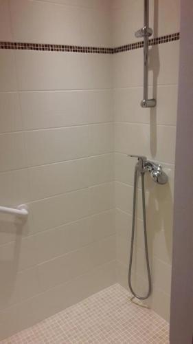 a shower with a hose in a bathroom at La brande in Brocas