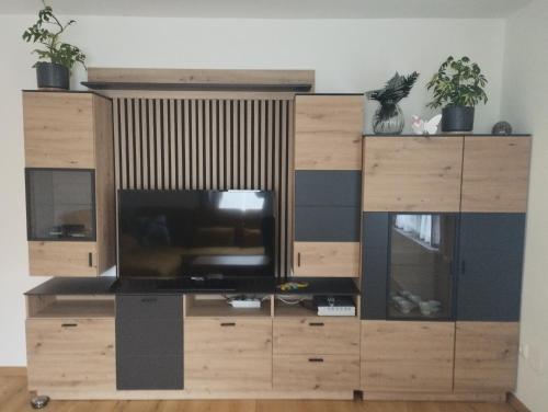 TV a/nebo společenská místnost v ubytování Kathis Burgblick