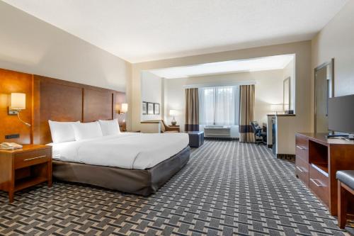 a hotel room with a bed and a television at Comfort Inn Summerville - Charleston in Summerville