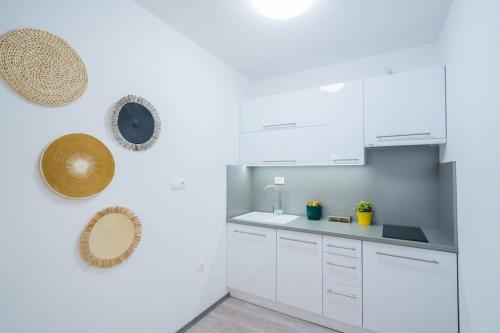 Kuchyň nebo kuchyňský kout v ubytování Jungle Apartment