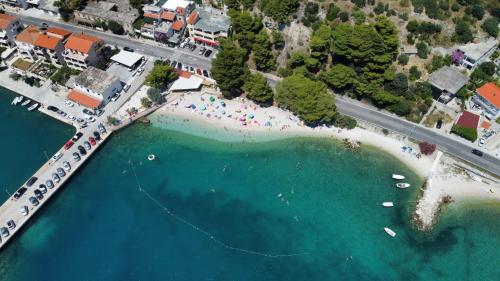 an aerial view of a beach with people on it at Apartment Marija in Krilo