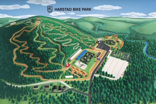 a map of the masuedbid bike park at 2 etasje leilighet med 2 soverom in Harstad