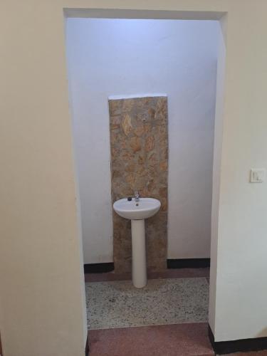 a bathroom with a white sink in a room at The Paradise In Kilimanjaro in Moshi