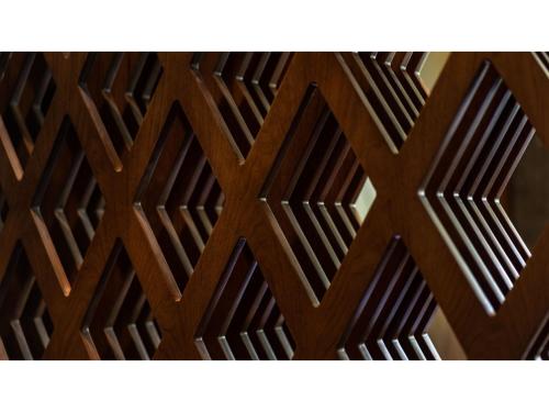 a close up of a wooden shelf in a room at Hotel Flags Isahaya - Vacation STAY 25613v in Isahaya