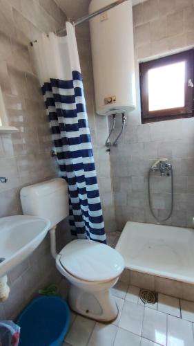 a bathroom with a toilet and a tub and a sink at Tanja Terrace Appartments Dobre Vode in Dobra Voda
