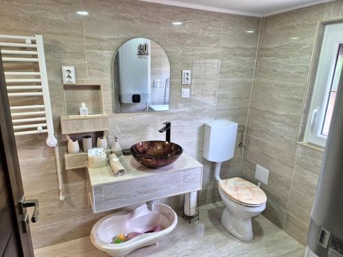 Koupelna v ubytování Horizont apartman Hajdúnánás