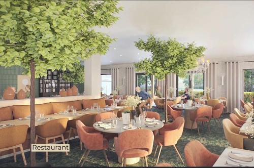 a rendering of a restaurant with tables and chairs at Montana Bussy Saint Georges in Bussy-Saint-Georges