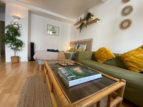 Χώρος καθιστικού στο Green Haven - Joli studio - Centre Ville de Caen