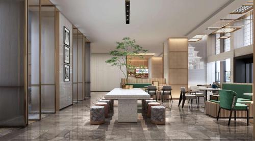 Area soggiorno di Hilton Garden Inn Liaocheng Jiangbei Shuicheng