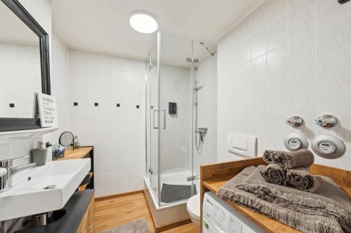 Koupelna v ubytování Apartment am Albertsplatz im Zentrum