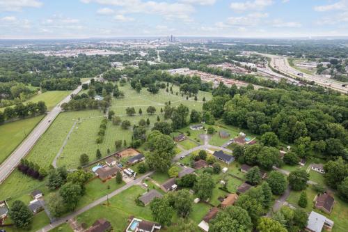 an aerial view of a park with houses and trees at Edgewood - Work Friendly & Near Downtown in Jeffersonville