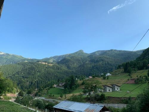a view of a valley with mountains in the background at Villa Malesia in Peje