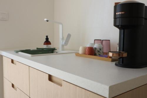 Kuchyň nebo kuchyňský kout v ubytování Suite l'Aparté