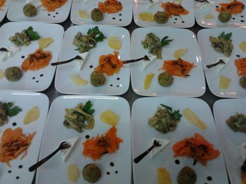 a bunch of plates of food on a table at Hotel Villa Verde in Ischia