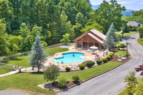 an overhead view of a swimming pool in a park at Camelot #266 in Pigeon Forge