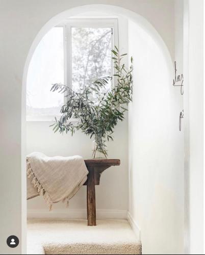 a plant sitting on a table next to a window at Zen Treehouse Retreat-Great Views & Peaceful Decks in Los Angeles