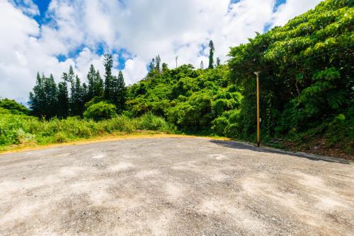 an empty road in the middle of a hill at 新規オープン サウナ BBQ ジャグジー付き 最大9名 無料駐車場4台 ビーチまで車で5分 SKY House in Uruma