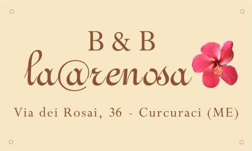 a sign for a restaurant with a pink flower at la arenosa Bed and Breakfast in Messina