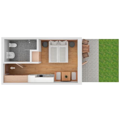 a rendering of a floor plan of a house at Berghaus Schröcken - Hotel Apartments Spa in Schröcken