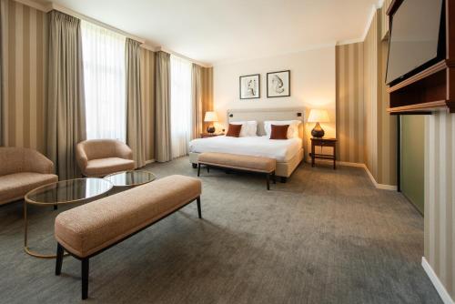 Katil atau katil-katil dalam bilik di Dukes' Palace Brugge - by Dukes' Hotel Collection