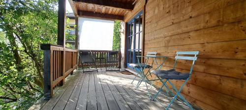 Μπαλκόνι ή βεράντα στο Studio im Blockhaus am Chiemsee