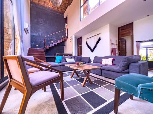 Χώρος καθιστικού στο Luxury Private penthouse with private pool