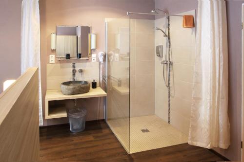 Koupelna v ubytování Hotel Rheinkönig