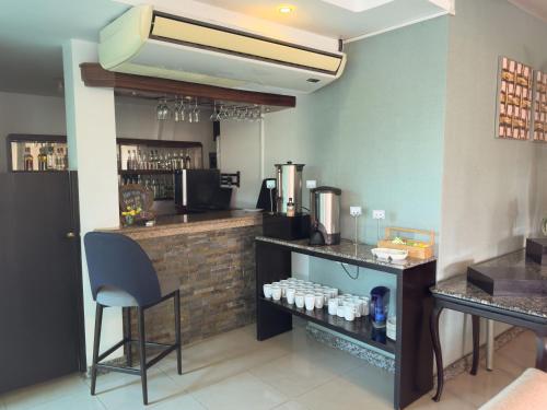 Kuchyň nebo kuchyňský kout v ubytování Hotel Mar Azul