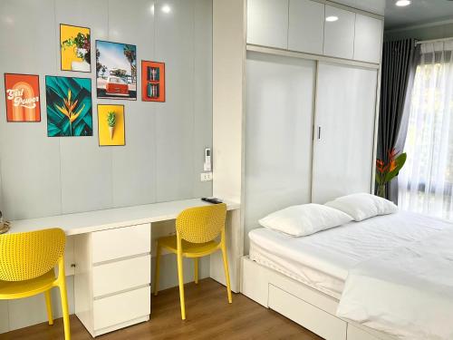 Ένα ή περισσότερα κρεβάτια σε δωμάτιο στο Nam Vien Mountain View