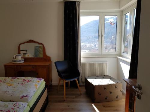 Ένα ή περισσότερα κρεβάτια σε δωμάτιο στο Panorama-Apartment Annette