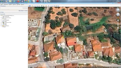 a map of a suburb with a house at traditional village house in Ariokhórion