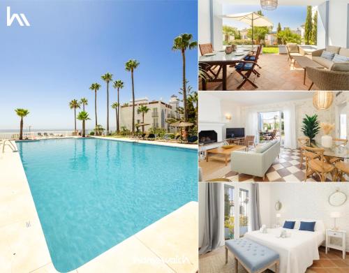 Apartment, with private terrace and in beachfront urbanization with heated pool, in Casares Costa