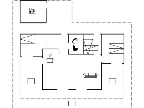 a floor plan of a house at Holiday Home Haubert - 500m to the inlet by Interhome in Lihme