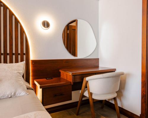 Ένα ή περισσότερα κρεβάτια σε δωμάτιο στο Villas Jawara ! Un Volcán en su Jardín !