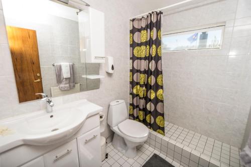 Koupelna v ubytování Hotel Orkin