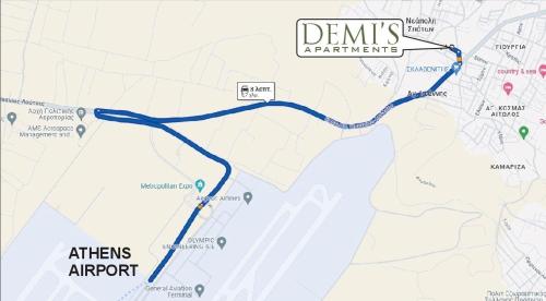 a map of the planned detours for detroit at Demi's Apartments Near Athen's Airport in Artemida