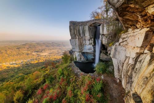 a pipe coming out of a rock cliff at Holiday Inn Express Chattanooga - Hamilton Place in Chattanooga