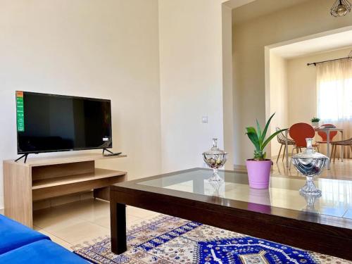 TV a/nebo společenská místnost v ubytování Appartement en résidence privée