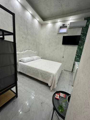 une chambre avec un lit et une télévision dans l'établissement Suite La Vigna, à Catane