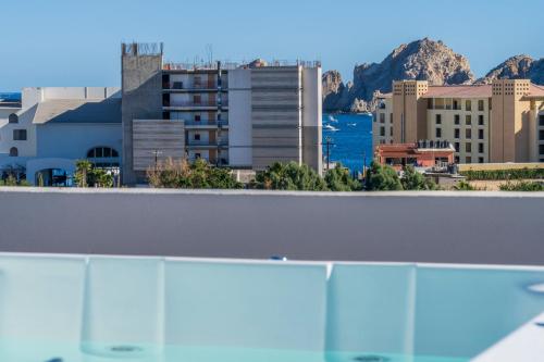 a view of a city from the top of a building at Apartment with Private Rooftop in Medano in Cabo San Lucas
