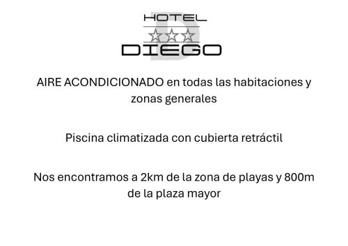 a screenshot of a cell phone screen with a text box at Hotel Don Diego in Suances
