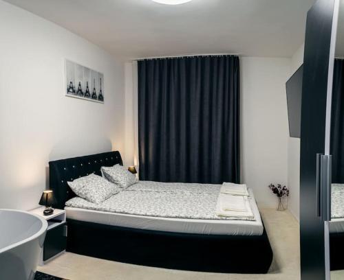 Posteľ alebo postele v izbe v ubytovaní Püspök Flat
