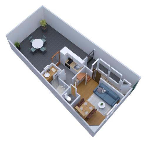 un plan de plancher dans l'établissement Le Relax - Maison climatisée avec terrasse - Troyes, à Troyes