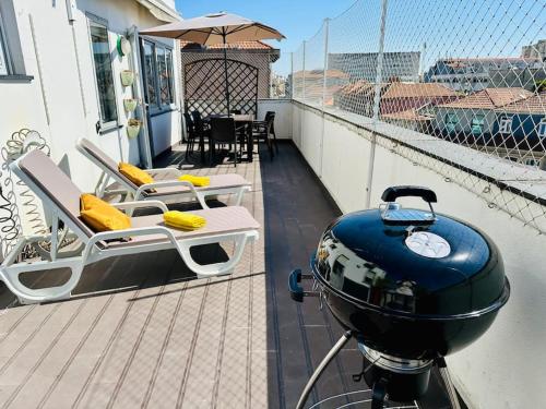 Balkón nebo terasa v ubytování Renovado com AC, 2 WC completos, terraço e garagem