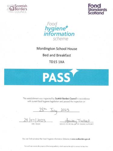 a page of a document with a pass sign at The Old School House Mordington in Mordington