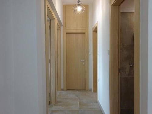 an empty hallway with a hallwayngth at Palio Seaside Escape in Kavala